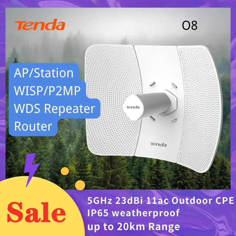 Tenda 20Km Wifi Outdoor Cpe Wireless Ap Bridge Router 433Mbps 20Km Access Point Wifi Estensore A Lungo Raggio Ripetitore Antenna Wifi