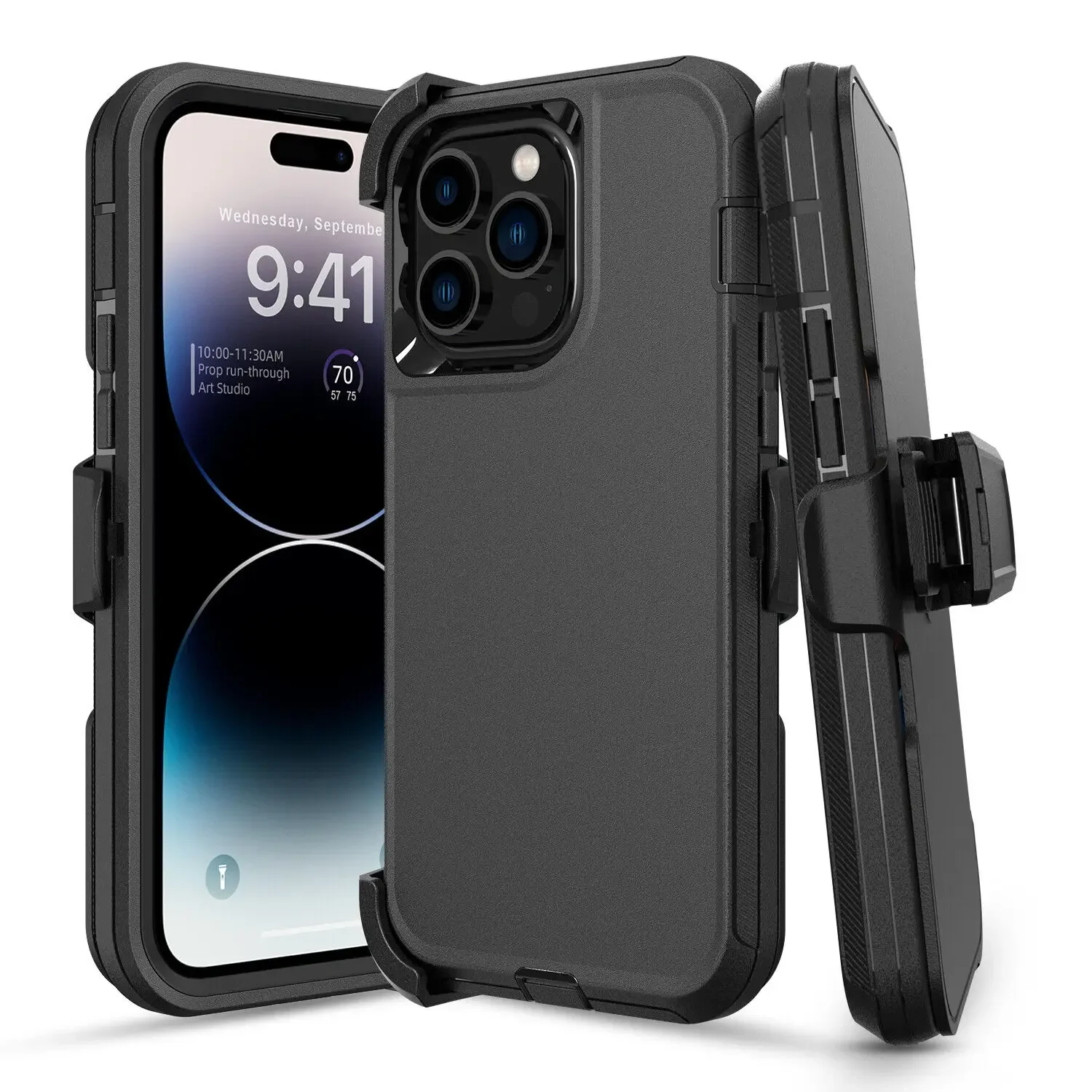 Étui blindé de qualité militaire pour IPhone 16e Pro Max, housse hybride antichoc avec Clip de ceinture détachable