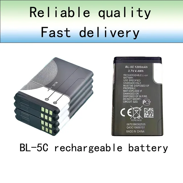 BL 5C BL5C BL-5C 3.7V lithium polymer mobile phone battery for Nokia 1100 1110 1200 1208 1280 2600 2700 3100 3110 5130 6230 1600