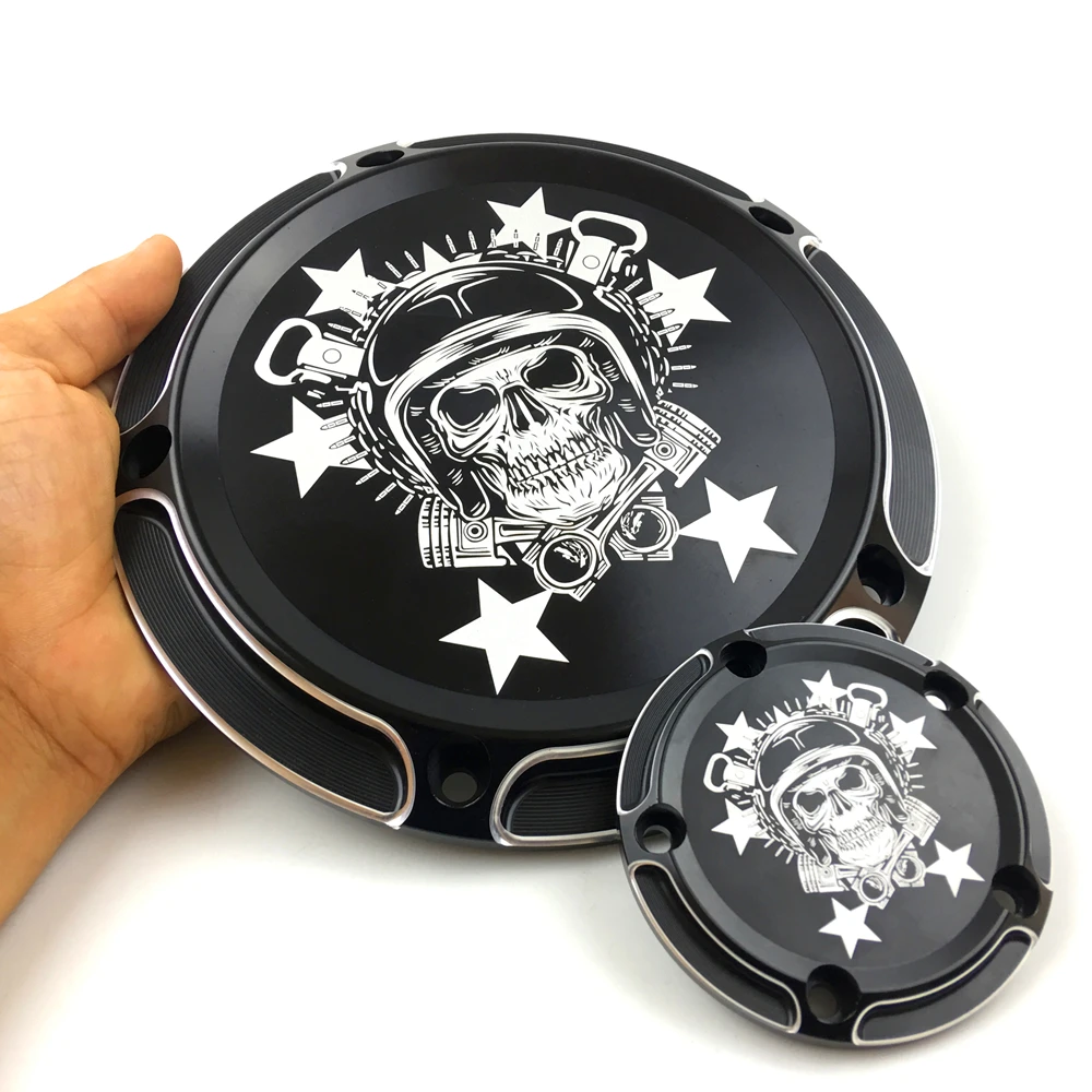 Custom Skull Derby Timer Clutch Timing Covers Master Cylinder Chain
