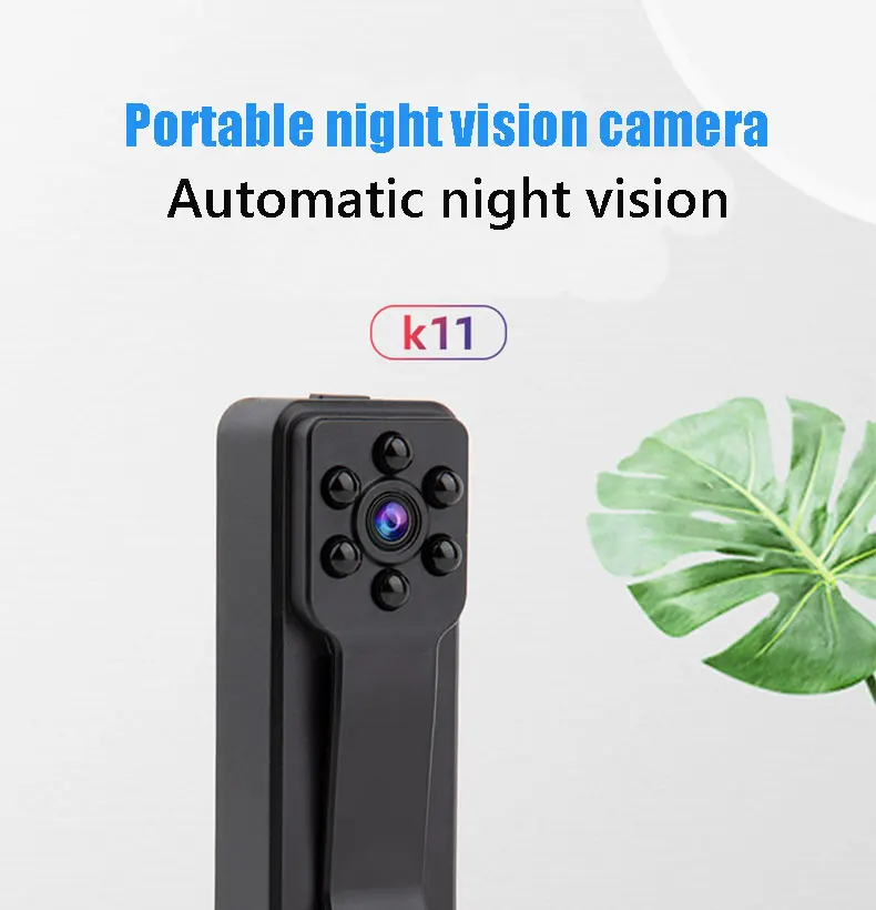 vhs camcorder K11 Mini Camera New Product WiFi Smart Back Clip Portable HD 1080P Outdoor Sports Work Conference Interview Recorder Camcorder 4k camcorder