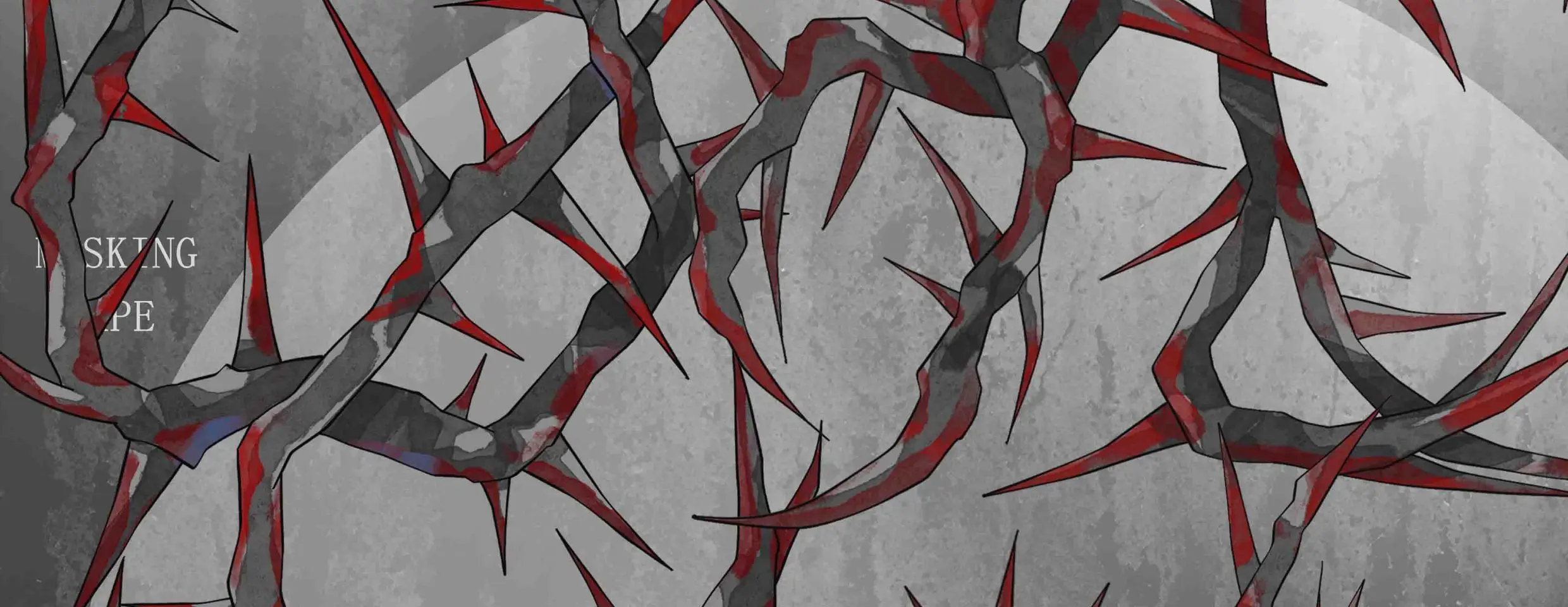 가시 배경 와시 펫 테이프 다크 스타일 저널