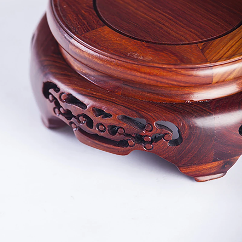 Wooden Pedestal Display Stand, Solid Wood Carving, Handicraft, Decorative Base for Craft Tea Set, Teapot Plants, Ornaments Dis