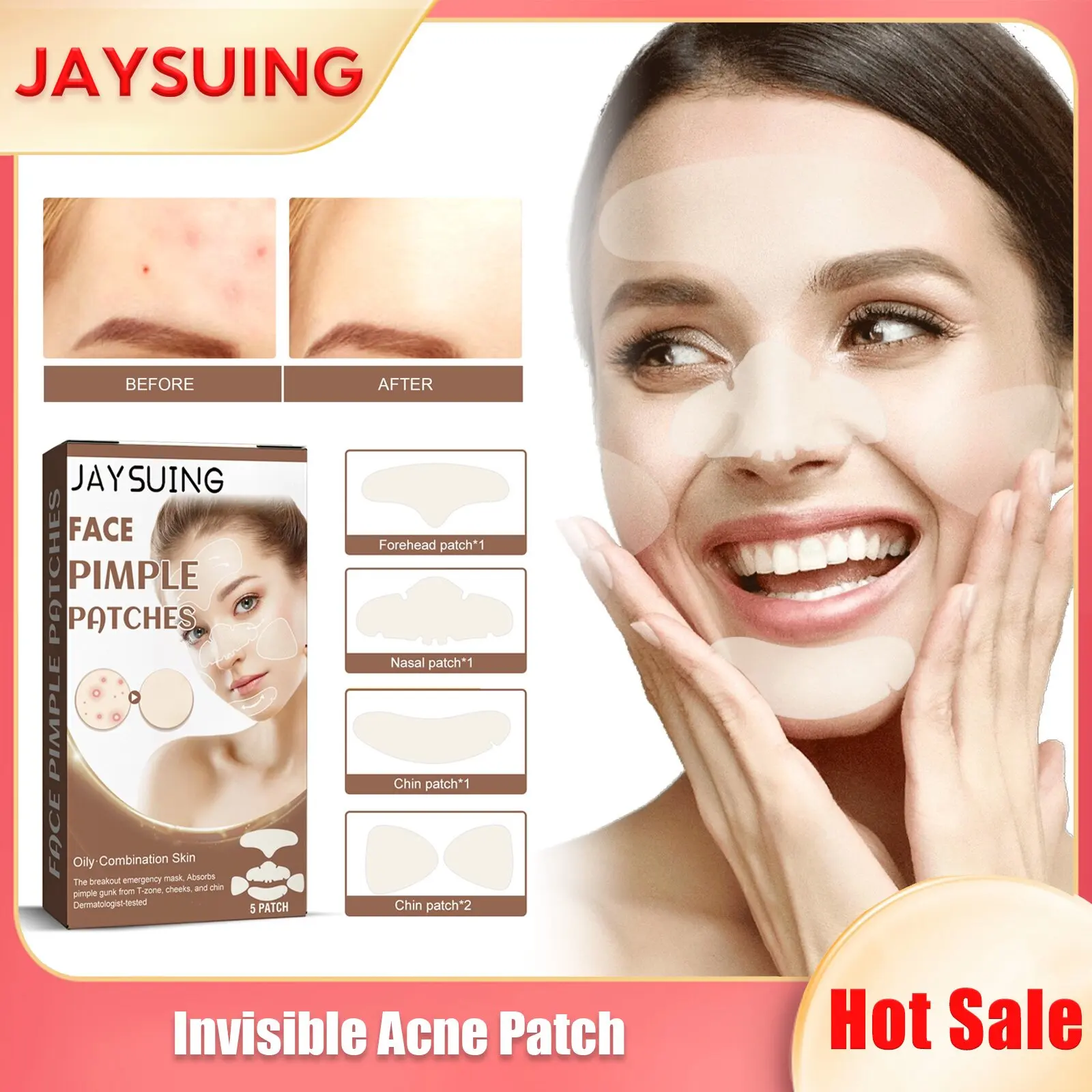 

Invisible Acne Patches Removal Pimple Anti Acne Cover Spot Anti Inflammatory Lighten Acne Mark Waterproof Hydrocolloid Sticker