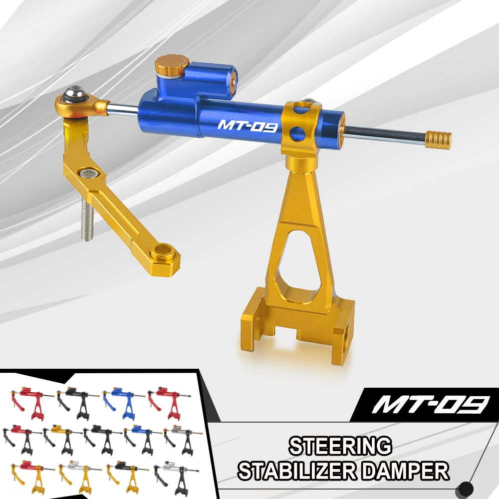 

For YAMAHA MT-09 2013-2019 2014 2015 2016 2017 2018 2019 MT09 MT 09 Full Set of Steering Damper Stabilizer Mounting Bracket