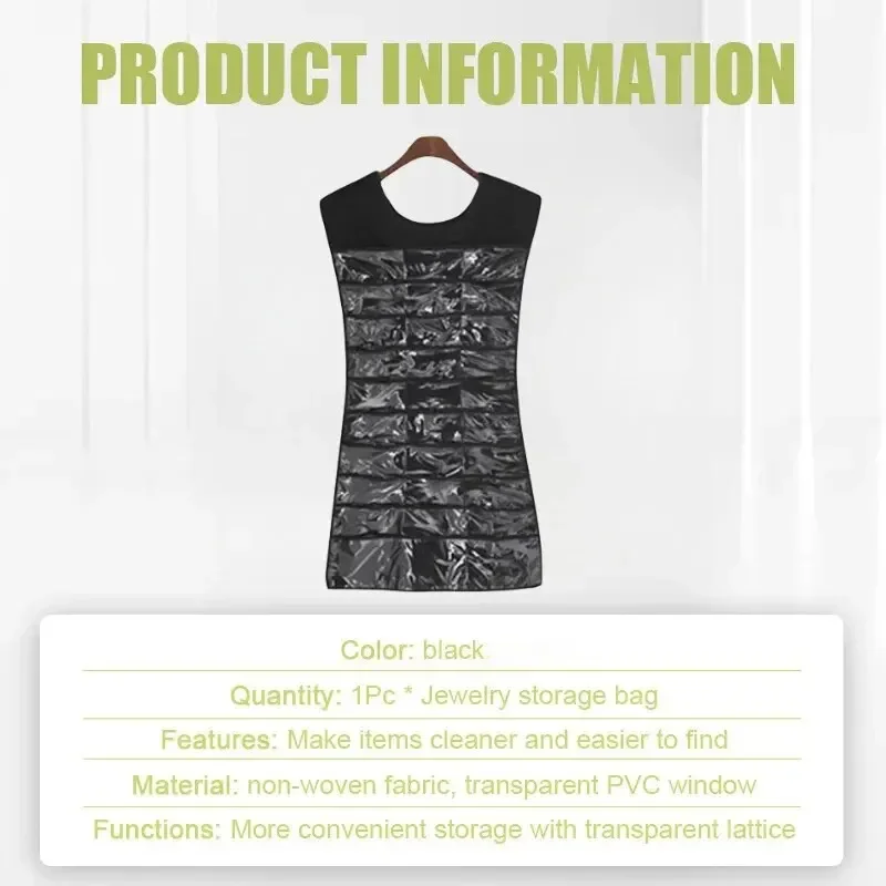 Description Picture 4 of itemDouble Sided Hanging Jewelry Organizer Large Jewelry Storage Bag Jewelry Holder Display Necklace Bracelet Earring Ring Pocket