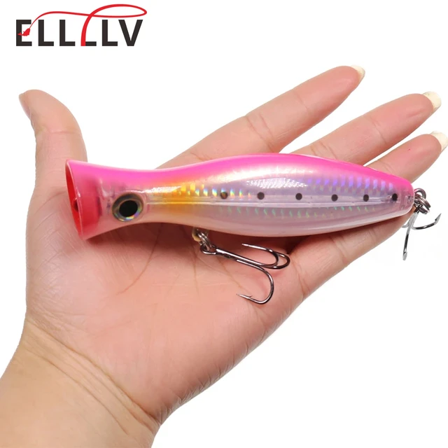 4 Colors 12.5cm/ 41g Sea Fishing Big Popper Floatable Lures Topwater  Trolling Wobblers Artificial Hard