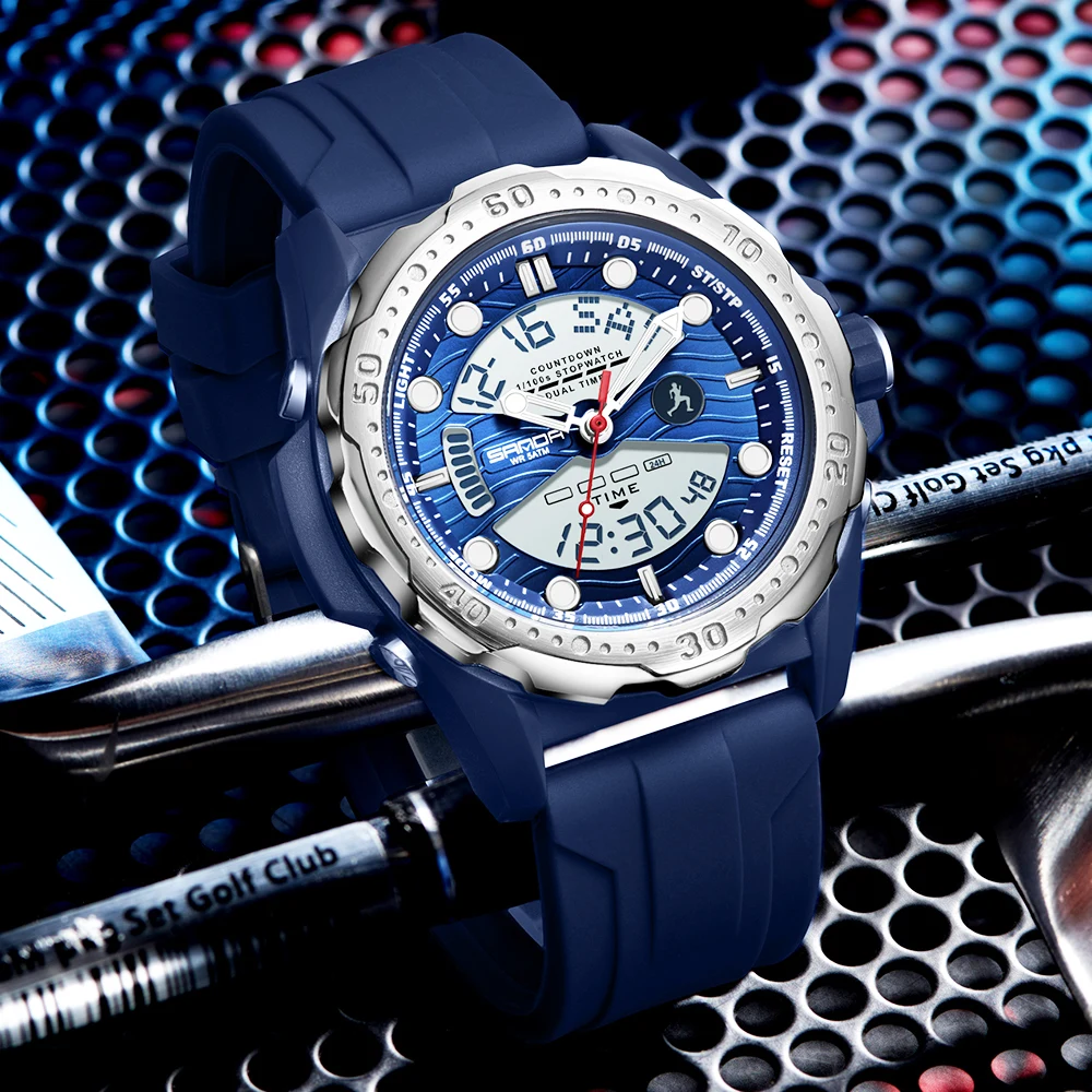 Sanda Original Sports Men Wristwatch Week Date Waterproof Led Quartz Man Watch Luxury Silicone Military Digital Men's Watches, Alina Gadgets