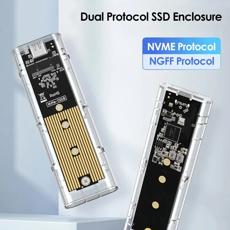 Adafruit Transparante snap-on USB naar terminalblock behuizing / case