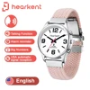 Hearkent English Talking Watch Fashion Nylon Strap Women Quartz Watch with  Alarm Clock Hourly Chime Voice Blind Wrist Watches 1