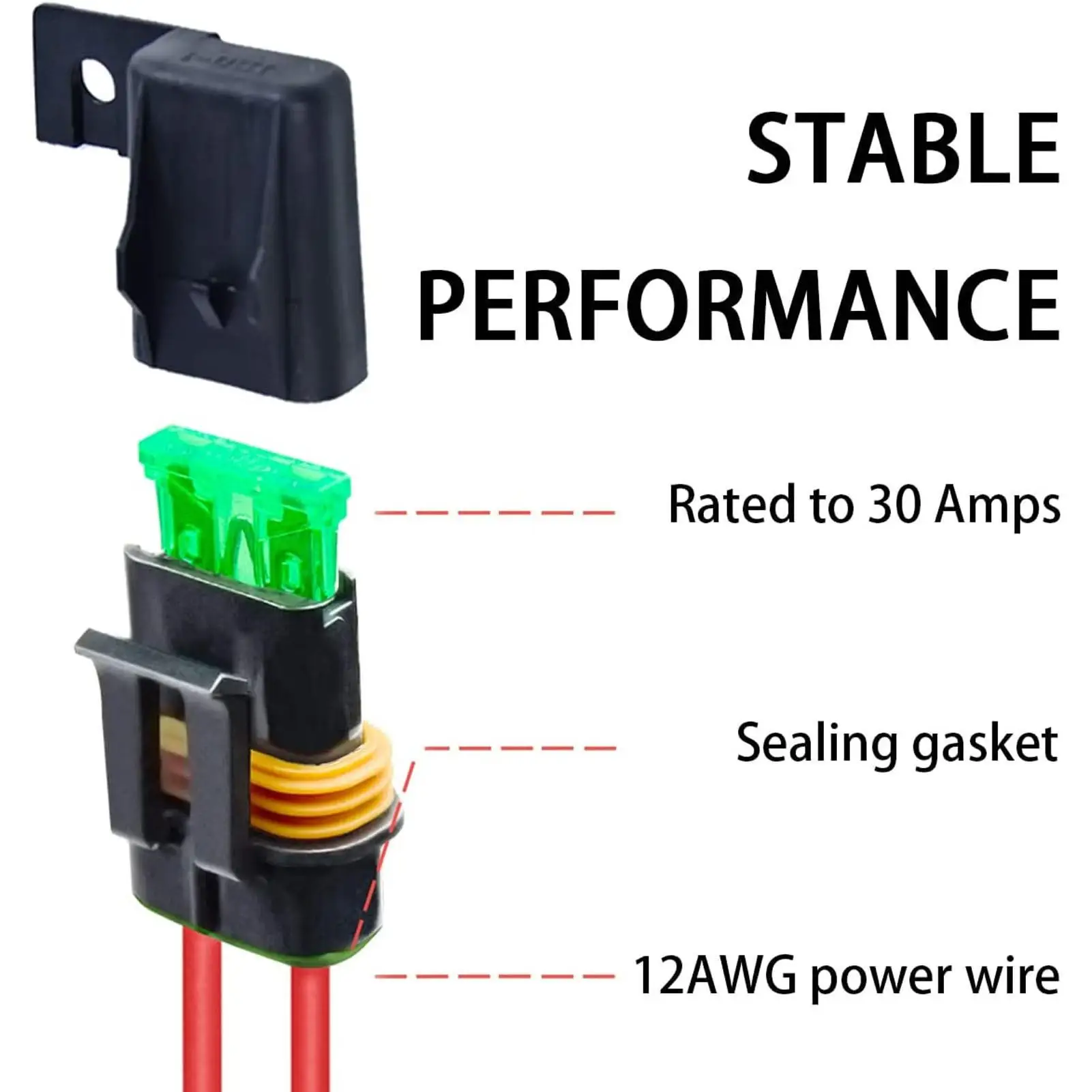 Inline Holder 12AWG Electrical Conductivity ABS PVC Blade Holder IP66 Waterproof for boat Application