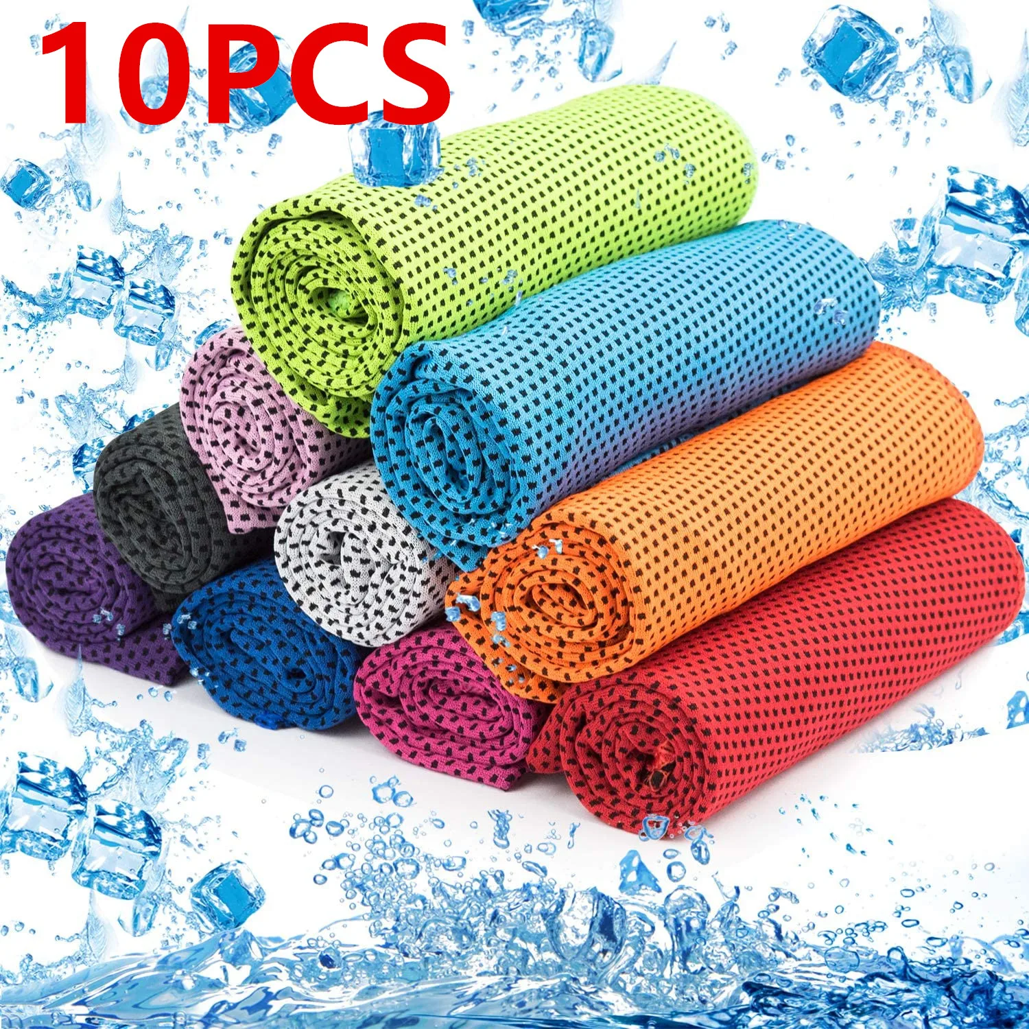 10Pack Cooling Towel Workout Towel Ice Towel for Neck, Microfiber Towel Soft Breathable Chilly Towel for Sports Yoga Gym Outdoor winter intelligent electric heating scarf anti cold neck automatic heating warming hot compress electric heating towel