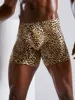 Men's Large U Convex Long Flat Corner Pants Leopard Print Pattern Sexy Tight Fitting Comfort Summer Beach Fashion  Shorts A9B2 4