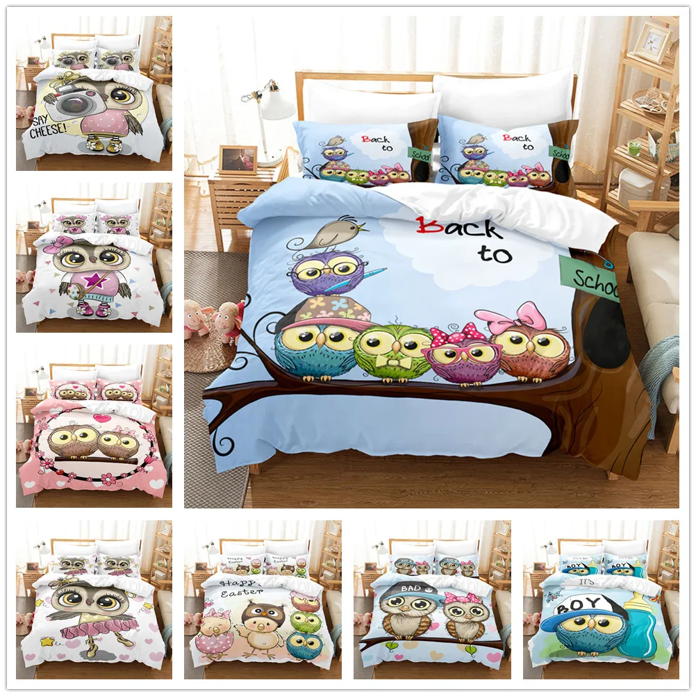 Симпатичная Сова домашний текстиль чехол для подушки 3D постельное белье