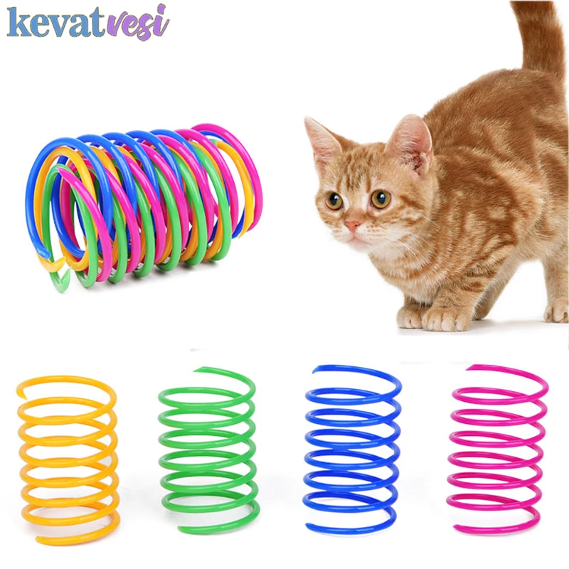 

4/8/12/16/20Pcs Kitten Cat Toys Colorful Cat Springs Toy Funny Cat Chase Toy Kitten Coil Spiral Springs Pet Relieving Boredom