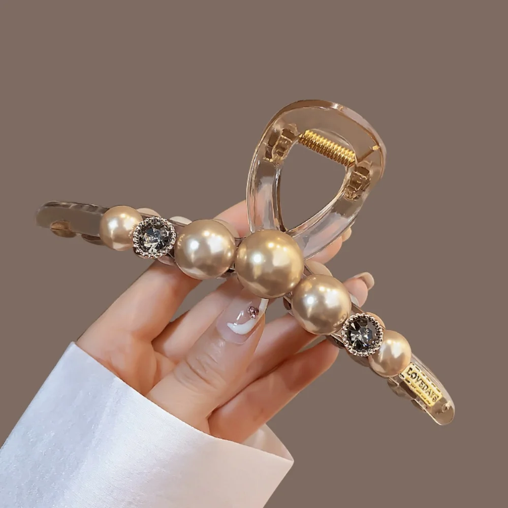Women's Mini Round Pearl Hair Claw Clips