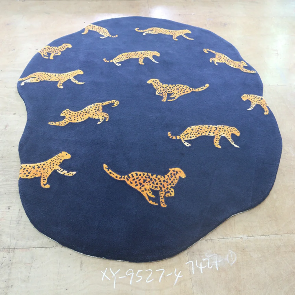 

Italian Luxury Wool silk Handmade Customized Modern Carpet Round Shaped Living Room Bedroom Irregular Home Public Area Rug