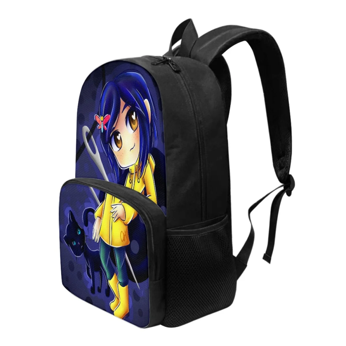 FORUDESIGNS Student Schoolbags Cute Fashionable Back Pack Coraline Fluffy Printed Bookbags Stationery Storage Lightweight