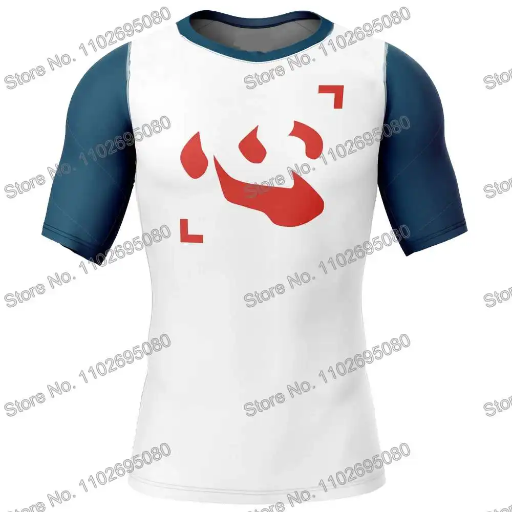 Hunter Surf Clothing BJJ MMA Men Cartoon Anime Rash Guard Short Sleeve Diving T-Shirt Tight Swimwear Summer Beach Floatsuit GYM