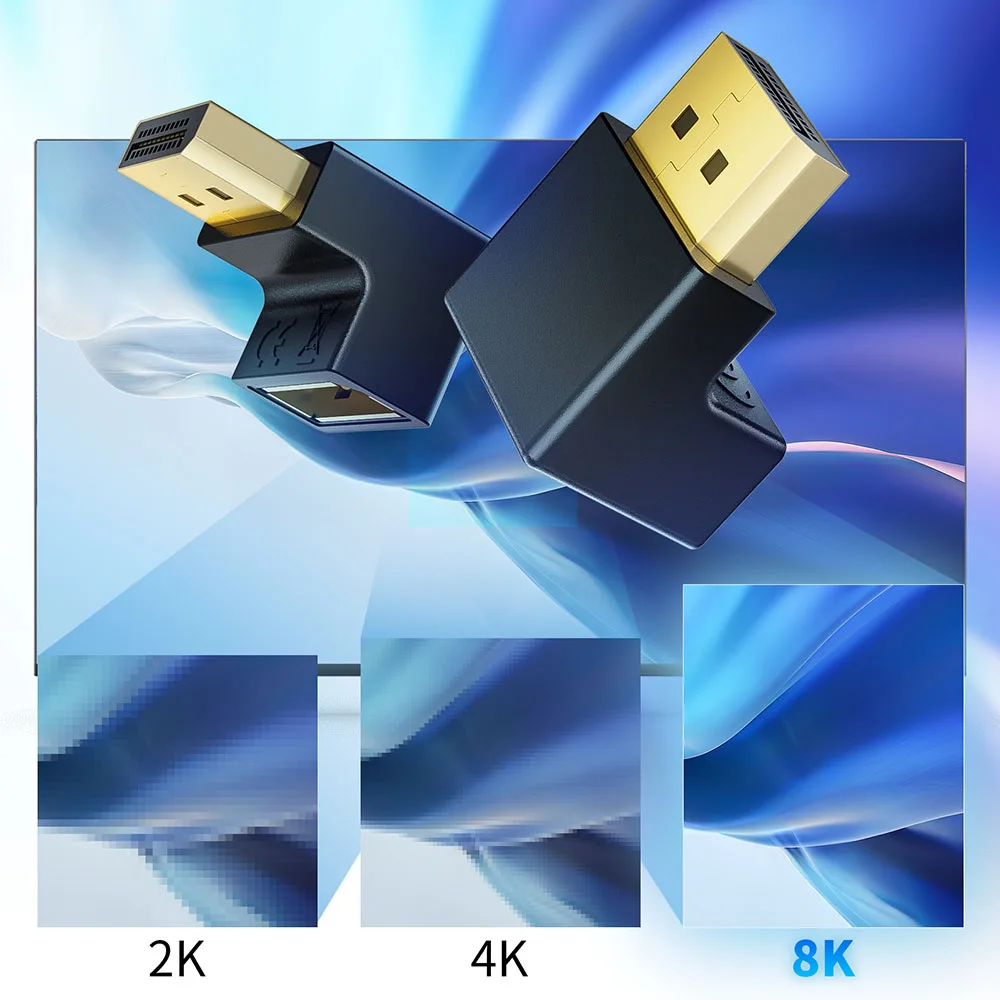 Displayport Adapter Right angled DP to DP Displayport 1.2 Converter 4k/60Hz 2K/144Hz Pass Through 90 Degree Male-Female,dp adapter
