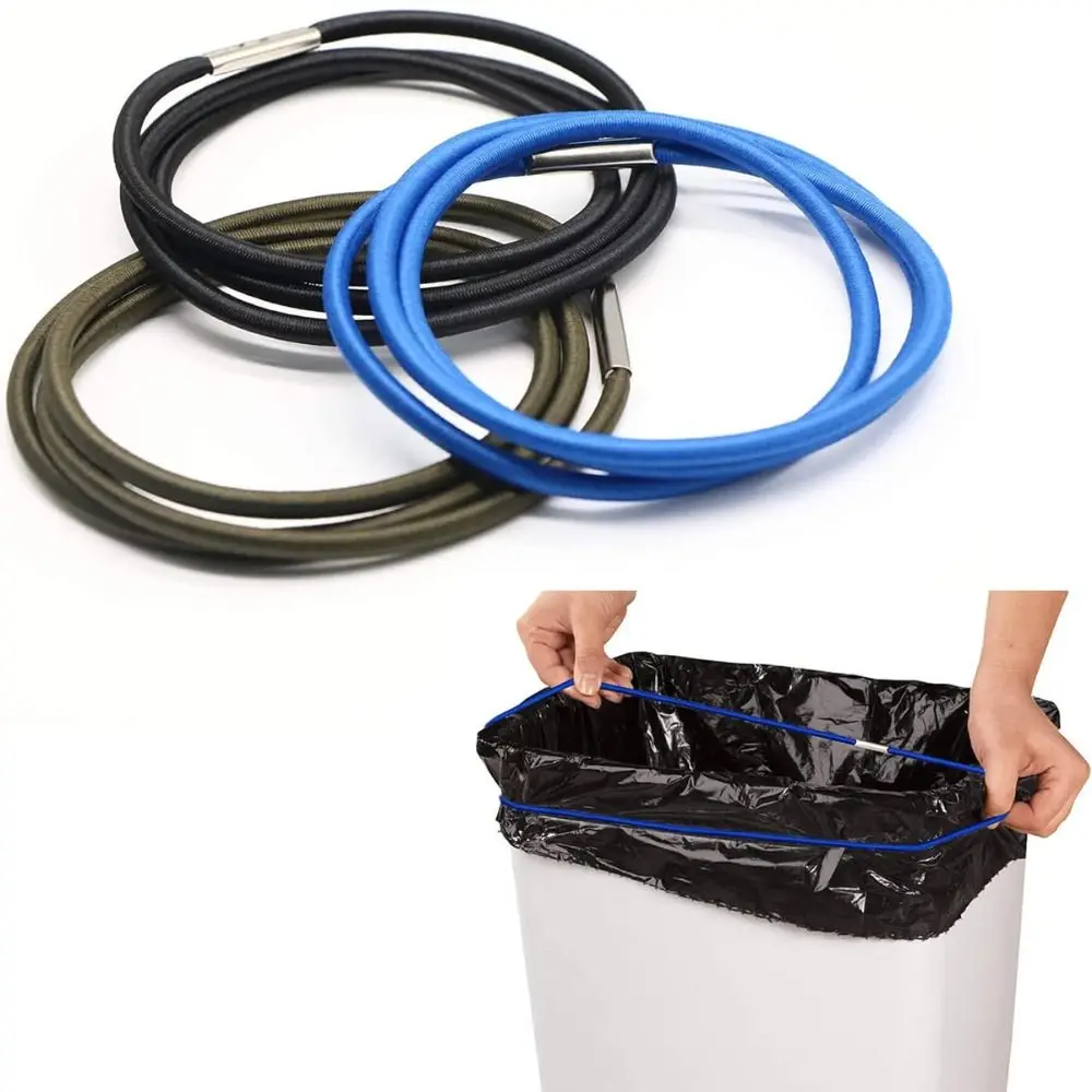 Adjustable Trash Can Bands Cord Lock Colorful Rubber Bands Household Elastic Garbage Can Bands for Home Office Litter Box