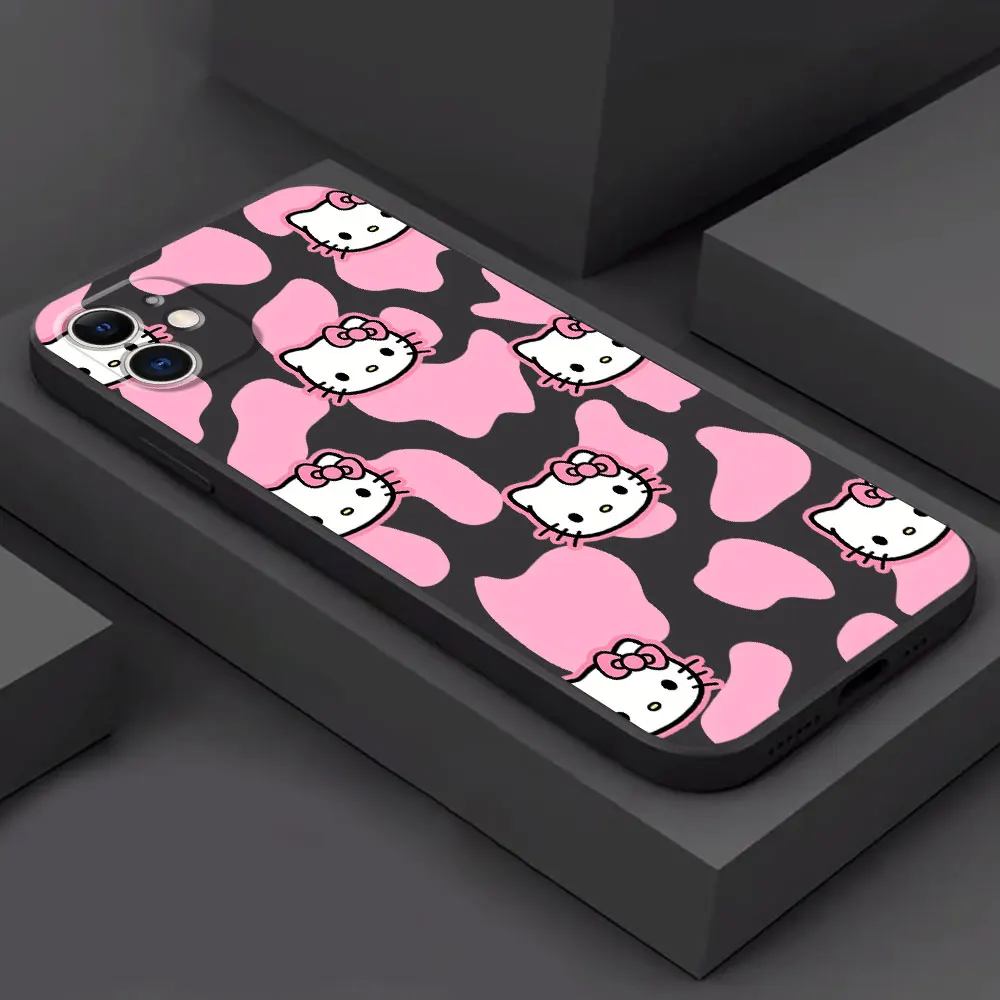 thumbnail image 1 of Funda de teléfono Hello kitty para Apple iPhone 13 Pro 14 XR 15 Pro Max XS X 12 Mini 8 Plus SE 11 13Mini, cubierta suave de TPU de lujo, 1 of 5