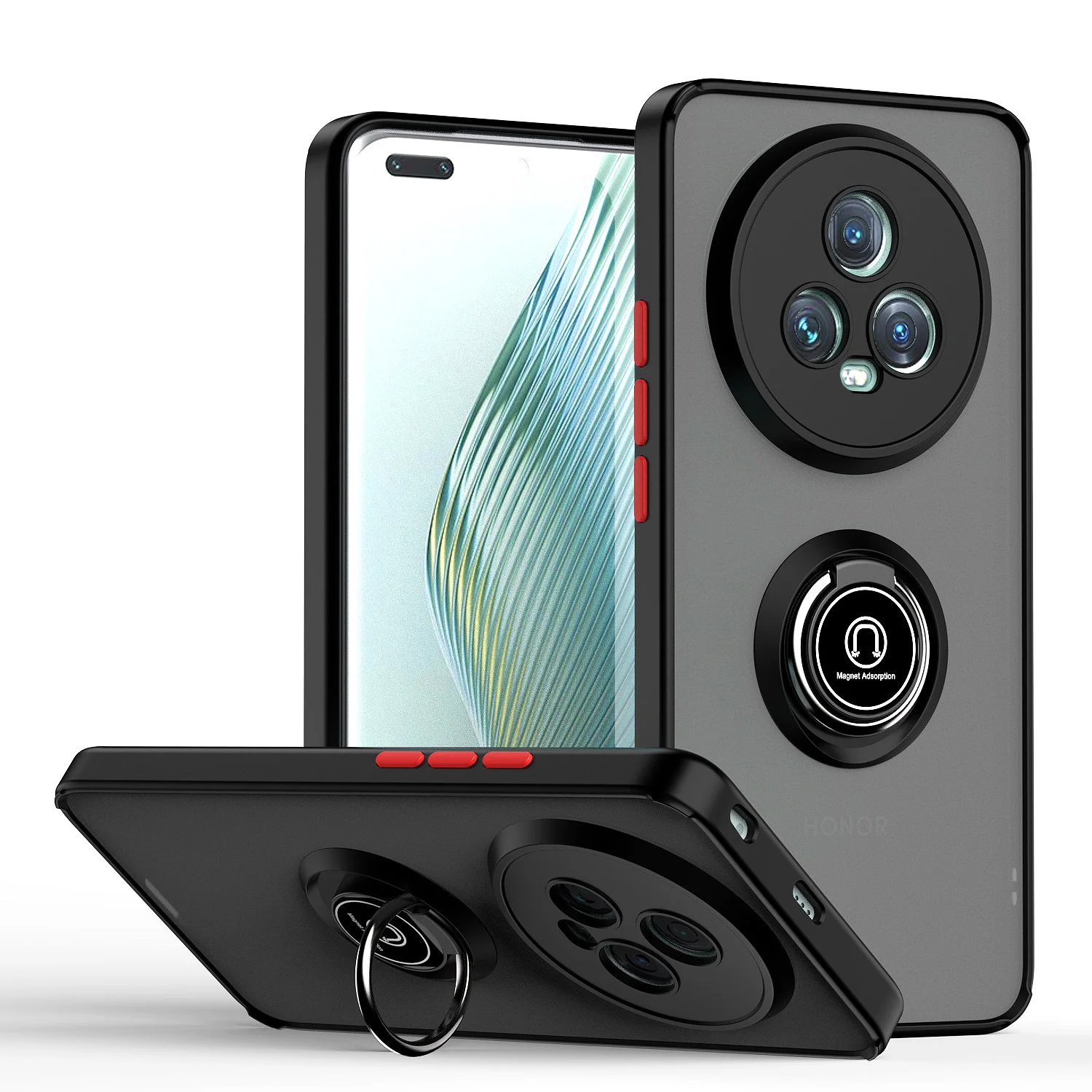 Per Honor Magic5 Pro Custodia Rigida Opaca Con Anello Magnetico Custodia Protettiva Per Huawei Honor Magic5 Pro