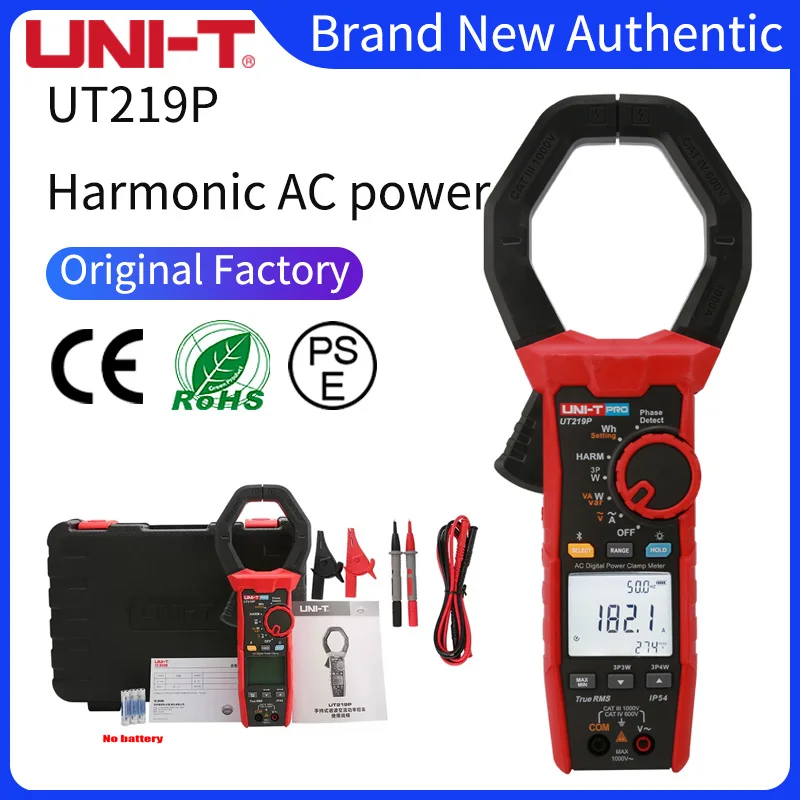 

UNI-T UT219P Power and Harmonics Clamp Meter Smart Harmonic Analysis/Phase Angle Current Test,AC Voltage Power Clamp Meter