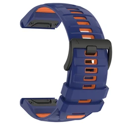 Quickfit Official Sport Silicone Strap - Soft Bracelet 22mm & 26mm - QuickFit 26mm (Navy Blue Orange)