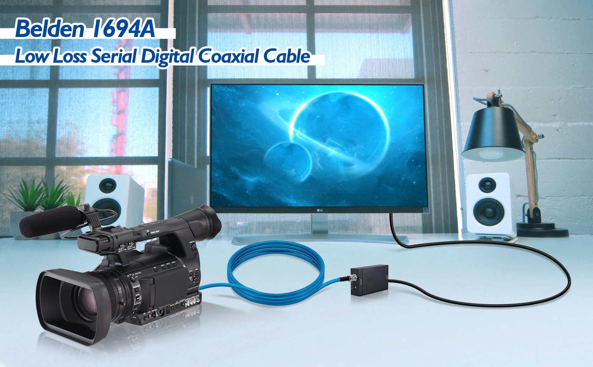 Superbat 100FT 30.48M 75ohm HD SDI Cable 3G 6G Belden 1694A BNC Male for HD-SDI 3G-SDI 4K 8K SDI Video Precision Cable