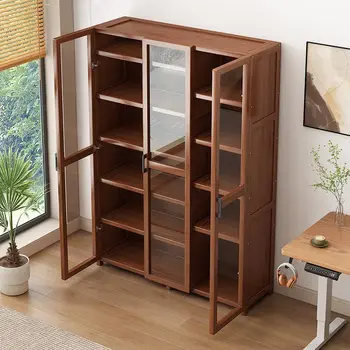 Bamboo Bookcase Storage Cabinet 1