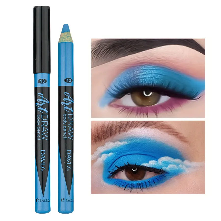 15 Color Eyeliner Lip Liner Pen Black Blue Multicolor Metallic Pearly Glitter Matte Finish Punk Smokey Style Makeup Pen