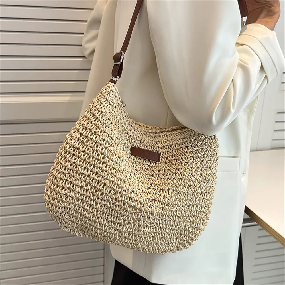 Video su Qual è Nuova borsa alla moda carina per donne, borsa in cotone intrecciato, borsa estiva da spiaggia in paglia