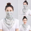 UV Protection Mask Flower Pattern Ear Hanging Sunscreen Mask UV Protection Neck Wrap Cover Bandana Scarf Women Sun Blocking Mask 6