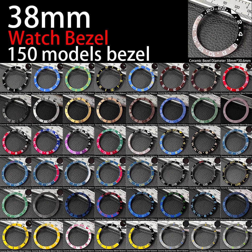 Ceramic Bezel 38mm*30.6mm Sloping Green/Blue-Green Luminous 150 Models GMT and Diving Watch Insert Accessory Parts
