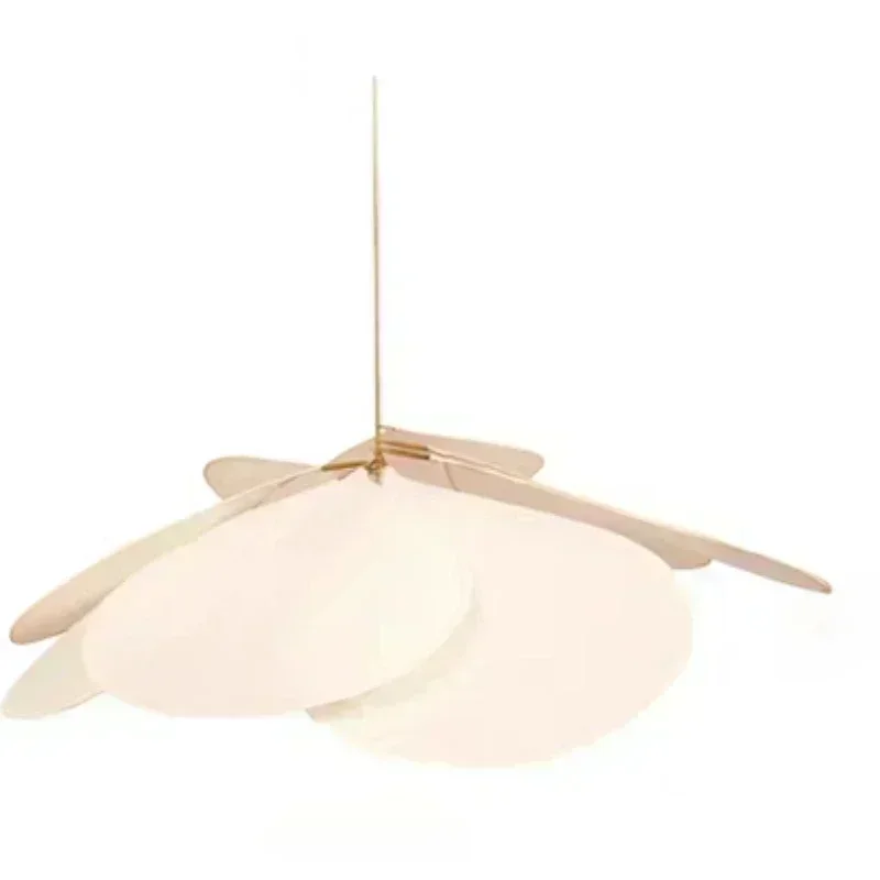 Lampadario A Sospensione In Tessuto Color Crema Con Forma A Petali, Stile Moderno, Per Soggiorno E Camera Da Letto, Attacco E27