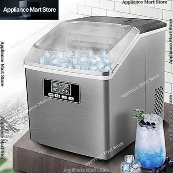 25kg/24h Automatic Electric Quick Ice Maker Commercial Household Milk Tea Shop Bar Desktop Portable Ice Cube Making 1
