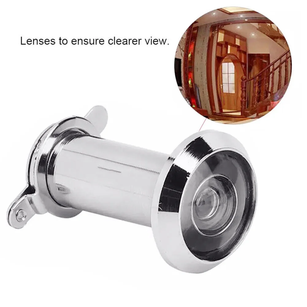 Doorbell Viewer 220Degr Peepholes Door Camera Eye Wide Angle Eye Sight Hole Glass Lens Metal Housing With Adjustable Thread Tube