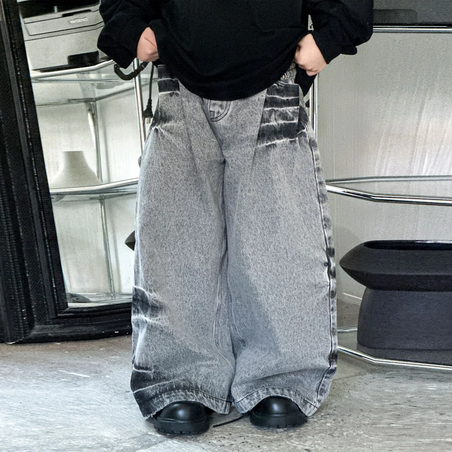 Jungen-Jeans, Herbst 2022, neue modische, lockere Passform, lange Hosen für Kinder, weiche Denim-Hosen, Jungen-Jeans mit weitem Bein, Frühling und Herbst