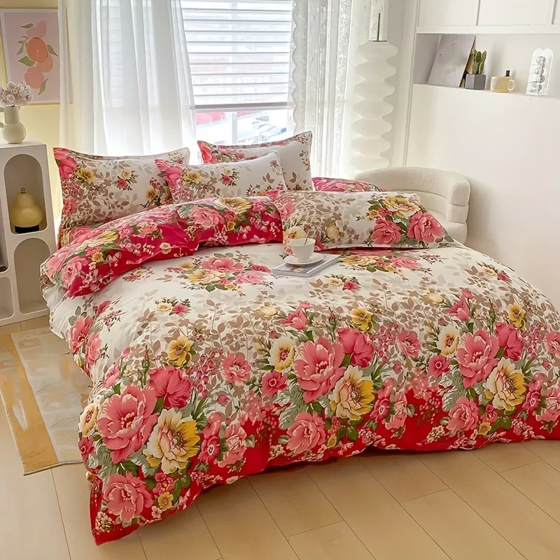 Floral Duvet Cover Set with Zipper Closure – 3 Piece Bedding Set Includes 1 Duvet Cover and 2 Pillowcases Floral Duvet Cover Set with Zipper Closure – 3 Piece Bedding Set Includes 1 Duvet Cover and 2 Pillowcases