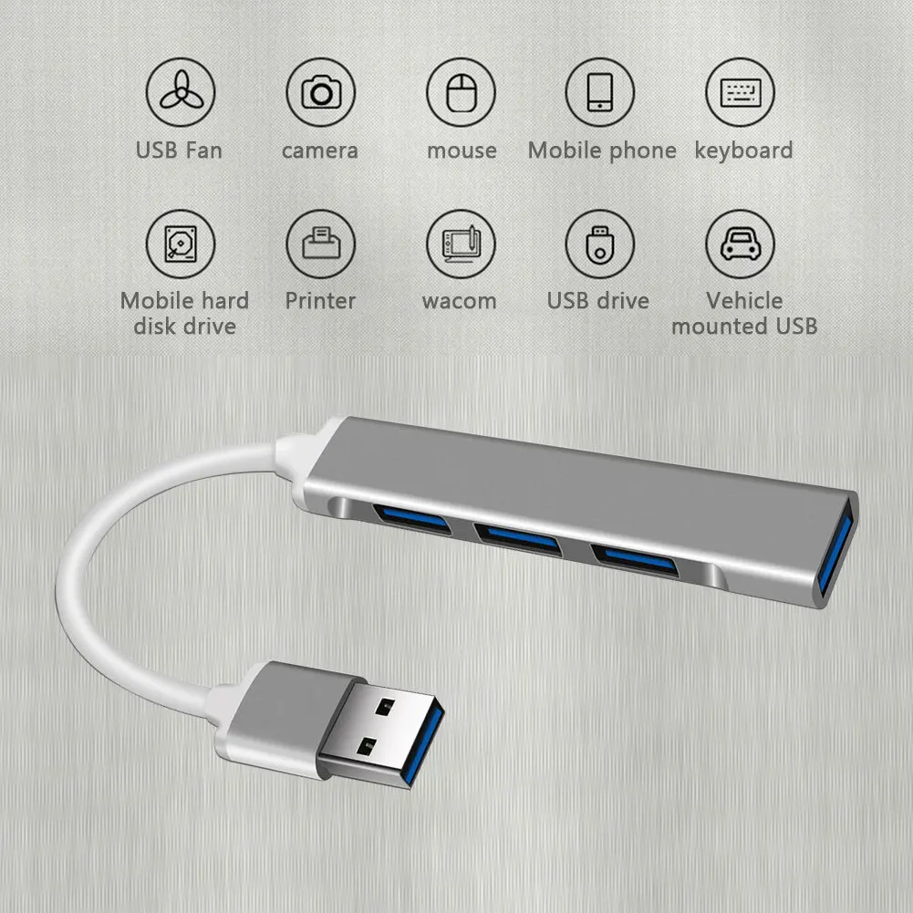 USB Hub 3.0 4 Port Multi Splitter Adapter OTG Type C For Lenovo HUAWEI Xiaomi Macbook Aluminum Alloy USB 2.0 3.0