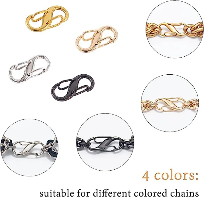 Metal Clip Metal S-shaped Hooks Double-button Necklace Extend