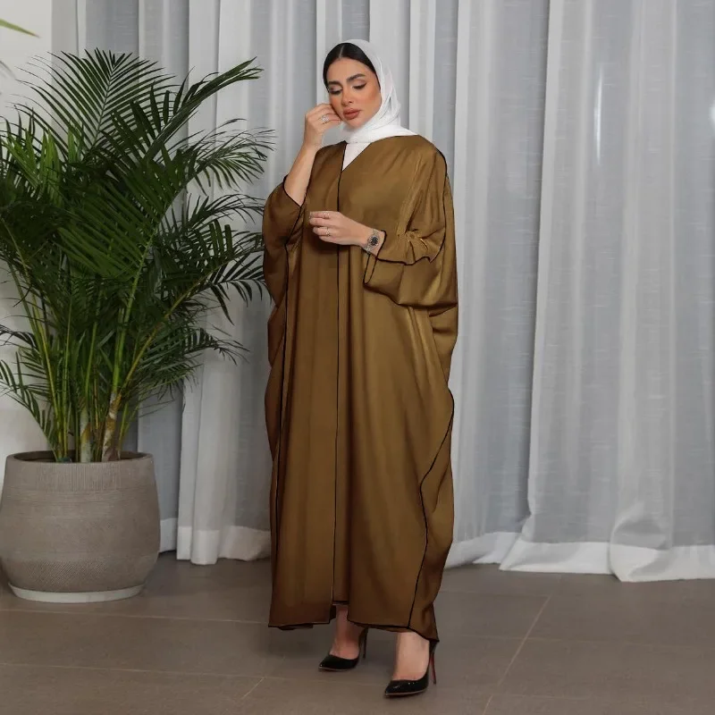 2024 Middle East, Europe and America, Islam Abaya Kaftan, Solid Color, Loose Robe Femme Musulmane, Casual Muslim Women Clothing