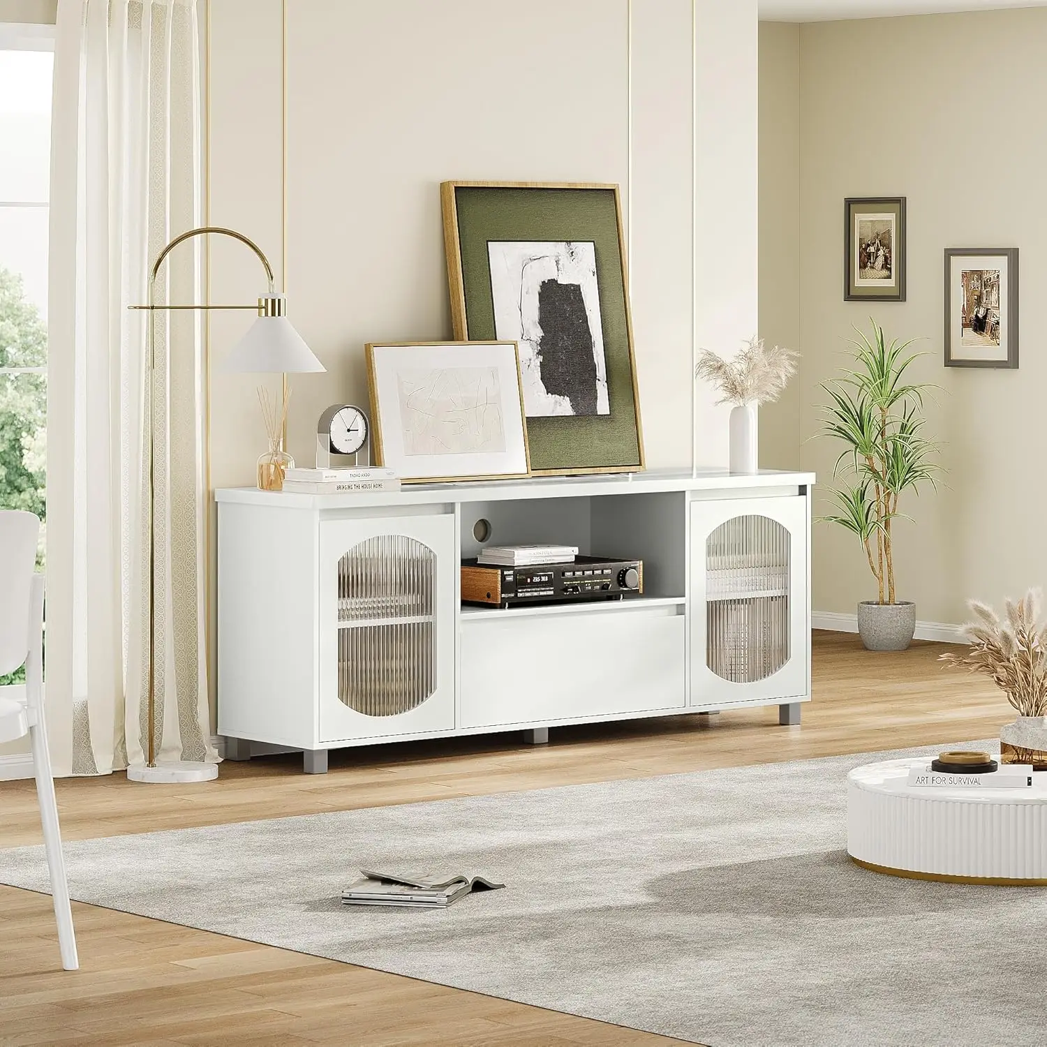 TV Stand for 65 Inch TV,Entertainment Center with Storage Drawer and Open Shelf,TV Media Console Cabinet Furniture for Living Ro 6