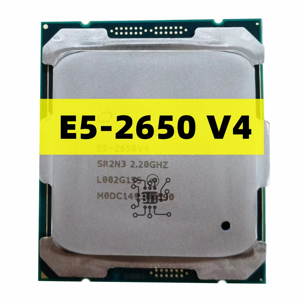 중고 Xeon E5 2650 V4 E5 2650V4 프로세서, SR2N3, 2.2GHz, 12 코어, 30M LGA 2011 3 ...
