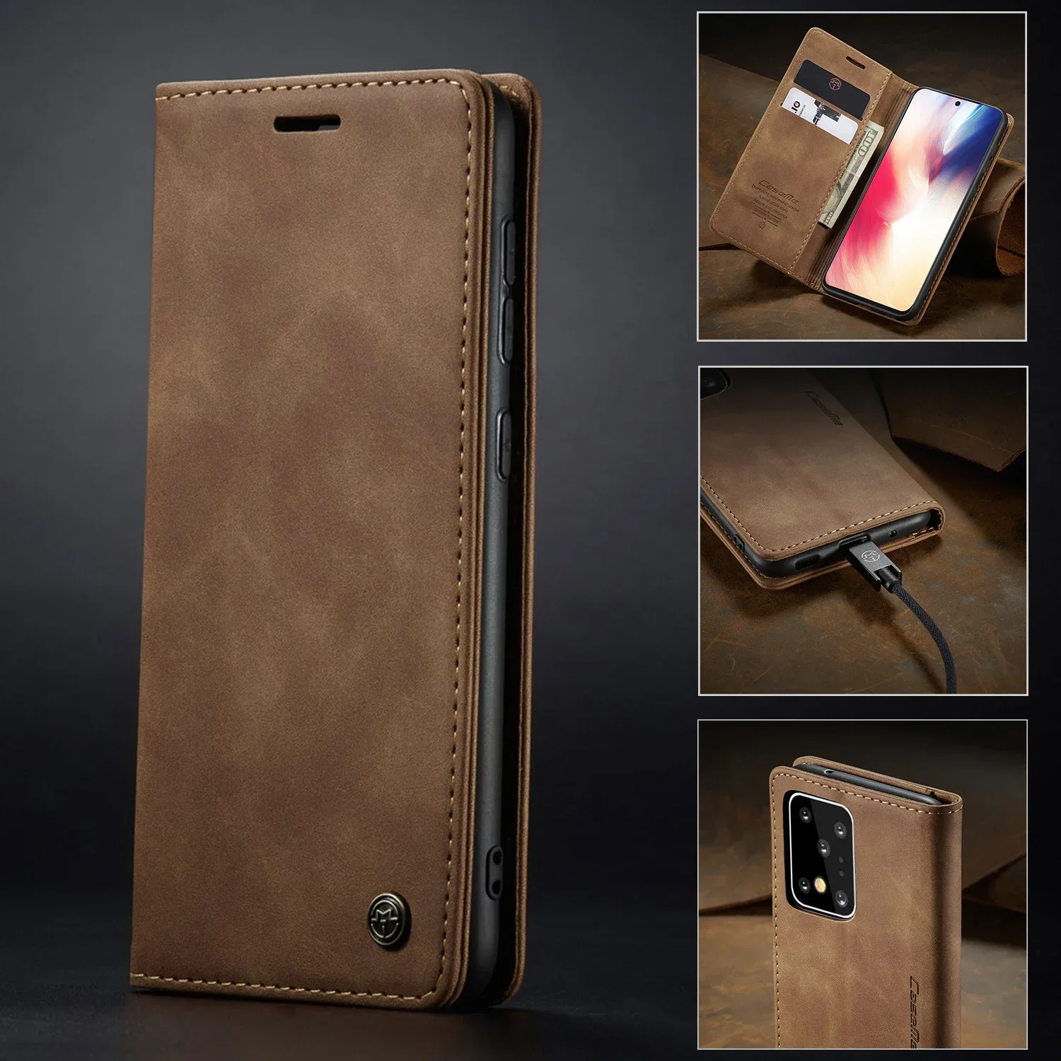 Premium Magnetic Leather Flip Book Cover