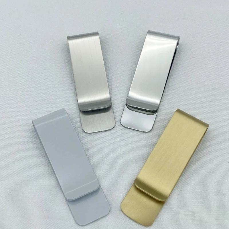 Portable Vintage Brass Money Clip Wallet Thickness Metal Men Cash Bill Clamp Holder ID Credit Card Folder for Male Mini Purse