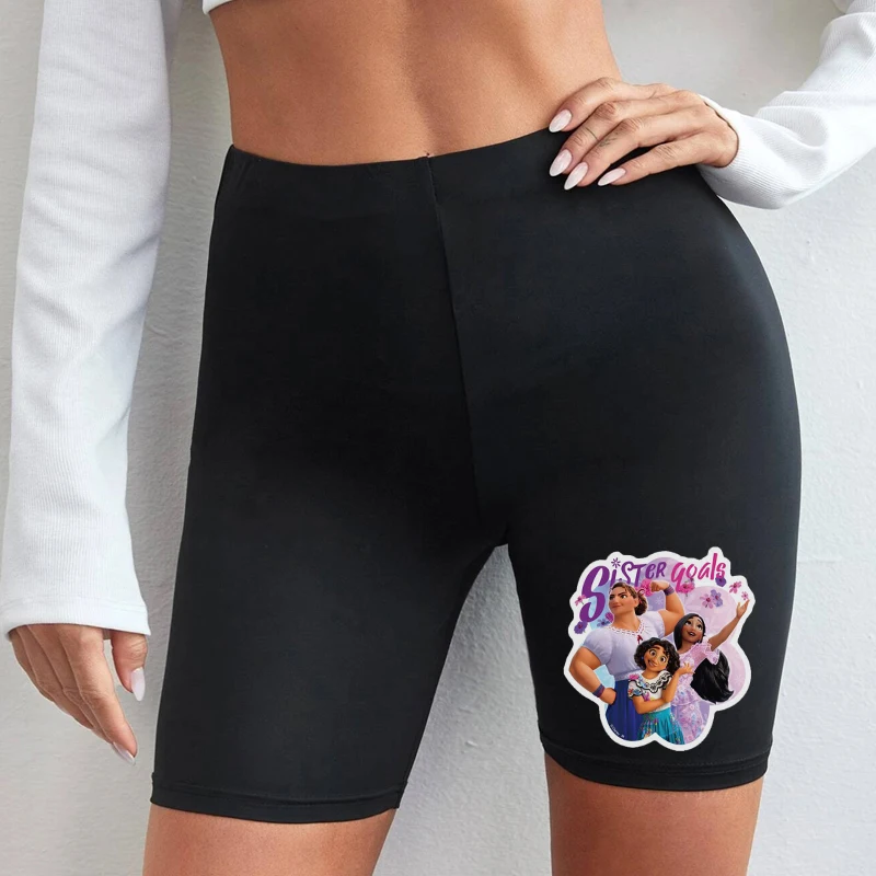 

Disney Popular Cartoon Movie Magic Full House Print Pattern Sexy Biker Leggings Ladies Slim Sweatpants Versatile Fashion Short
