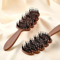 Brosse à cheveux en poils de sanglier, peigne antistatique, peigne de Massage de coiffure, brosse à cheveux bouclée, outils de coiffure pour Salon de coiffure, outils de maquillage 3