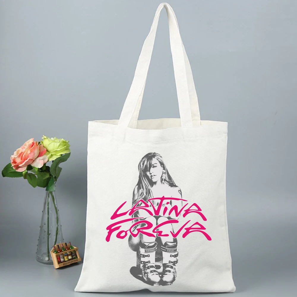 2025 Karol G TROPICOQUETA Merch Canvas Bag Shopping Canvas Shopping Tote Bag Shopper Bag Fans Gift 6